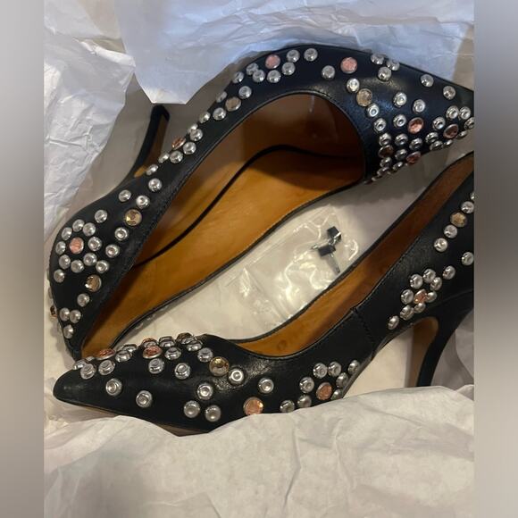 Isabel Marant Gemstone Studded Clemence Calf Leather Pump Size 6 Ladylike Glam - Picture 2 of 11
